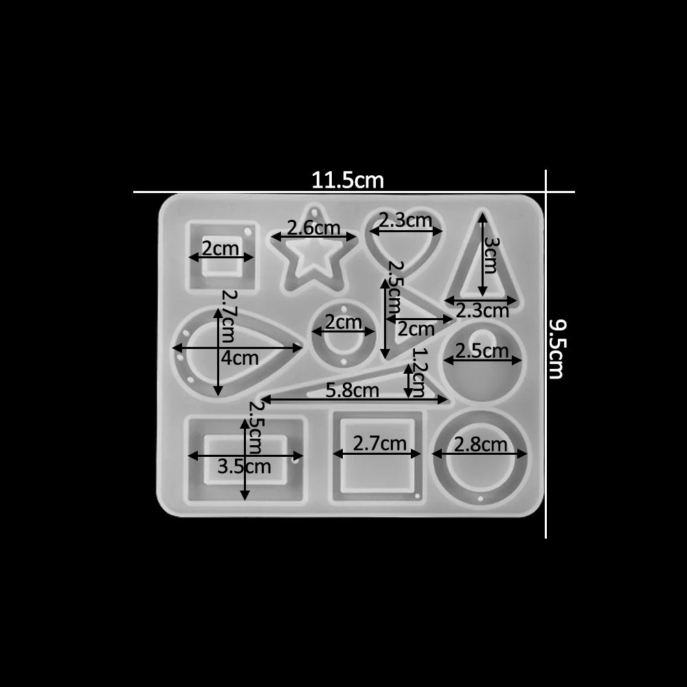 Crystal Epoxy Resin Mold Earring Pendant Resin Molds Silicone Mold for DIY UV Resin Epoxy Dried Flower Jewelry Making Mould Tool