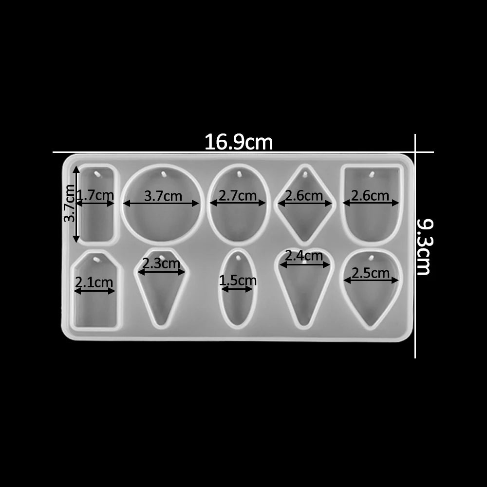 Crystal Epoxy Resin Mold Earring Pendant Resin Molds Silicone Mold for DIY UV Resin Epoxy Dried Flower Jewelry Making Mould Tool
