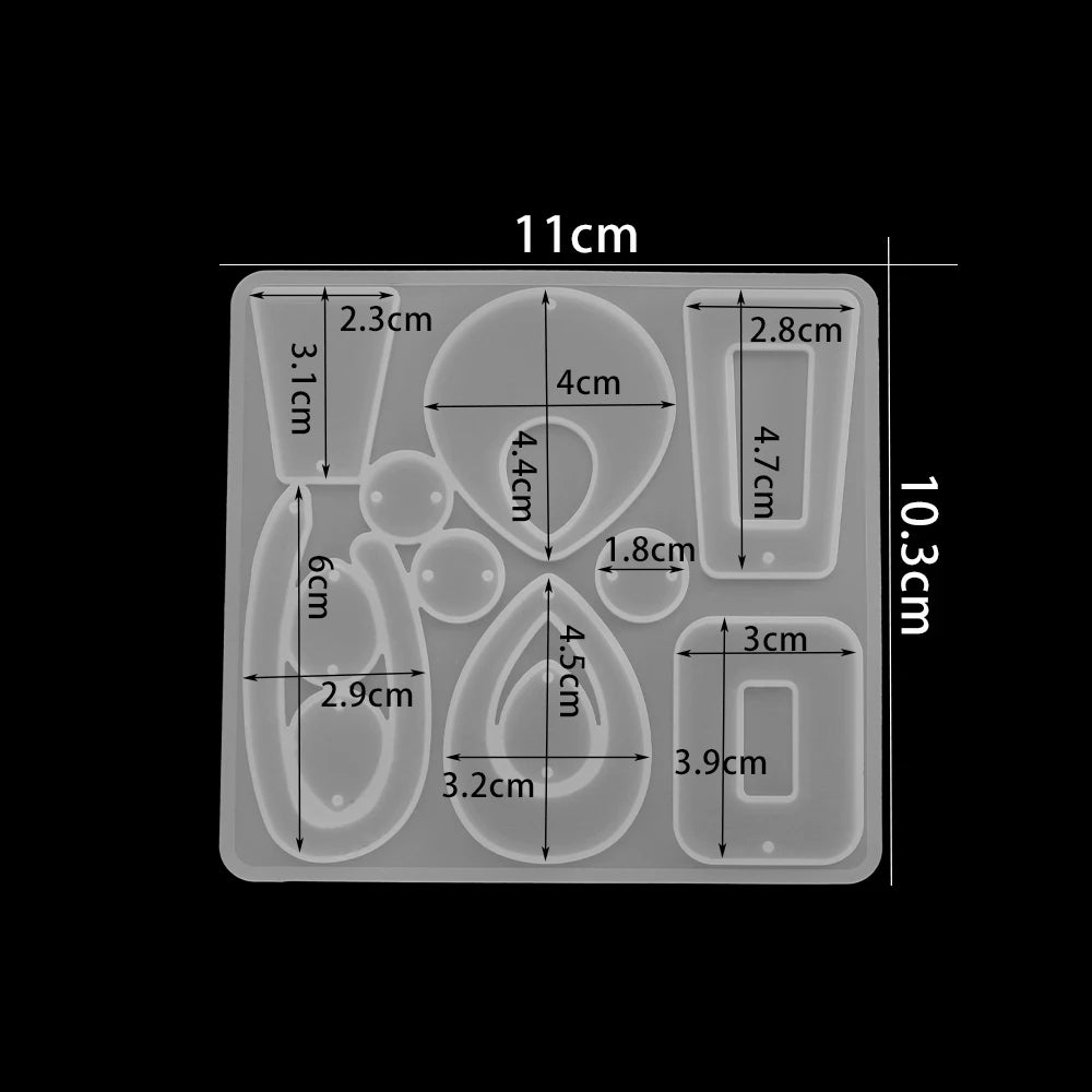 Crystal Epoxy Resin Mold Earring Pendant Resin Molds Silicone Mold for DIY UV Resin Epoxy Dried Flower Jewelry Making Mould Tool