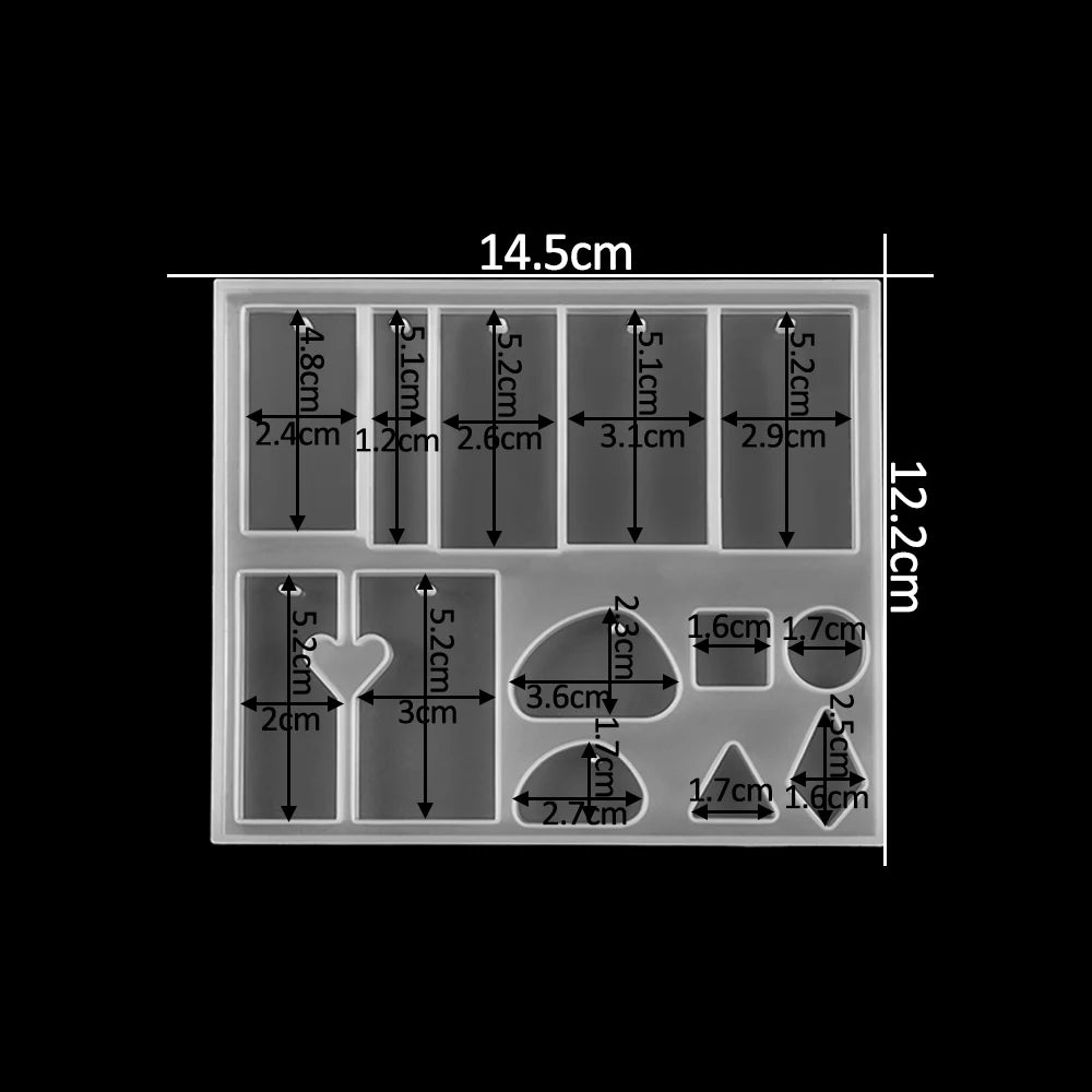 Crystal Epoxy Resin Mold Earring Pendant Resin Molds Silicone Mold for DIY UV Resin Epoxy Dried Flower Jewelry Making Mould Tool
