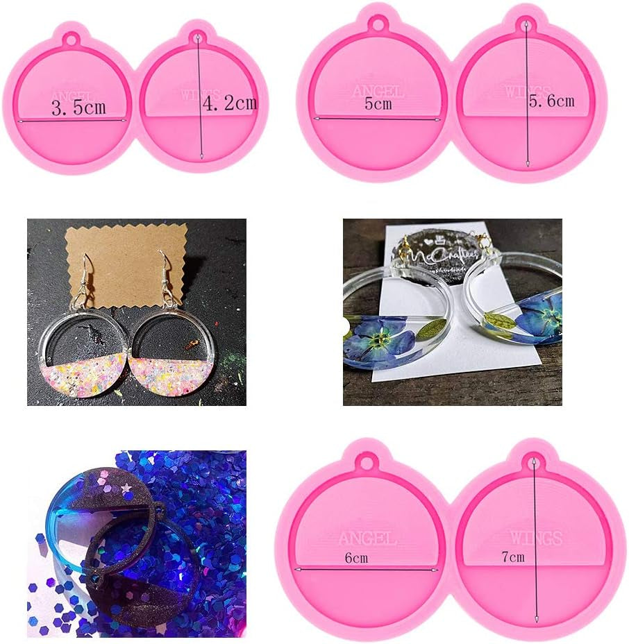 3Pcs Resin Earring Molds Retro Circle Style for Stud Earring Pendant Jewelry Making Smooth Silicone Molds Resin Crafts Silicone Molds Casting DIY