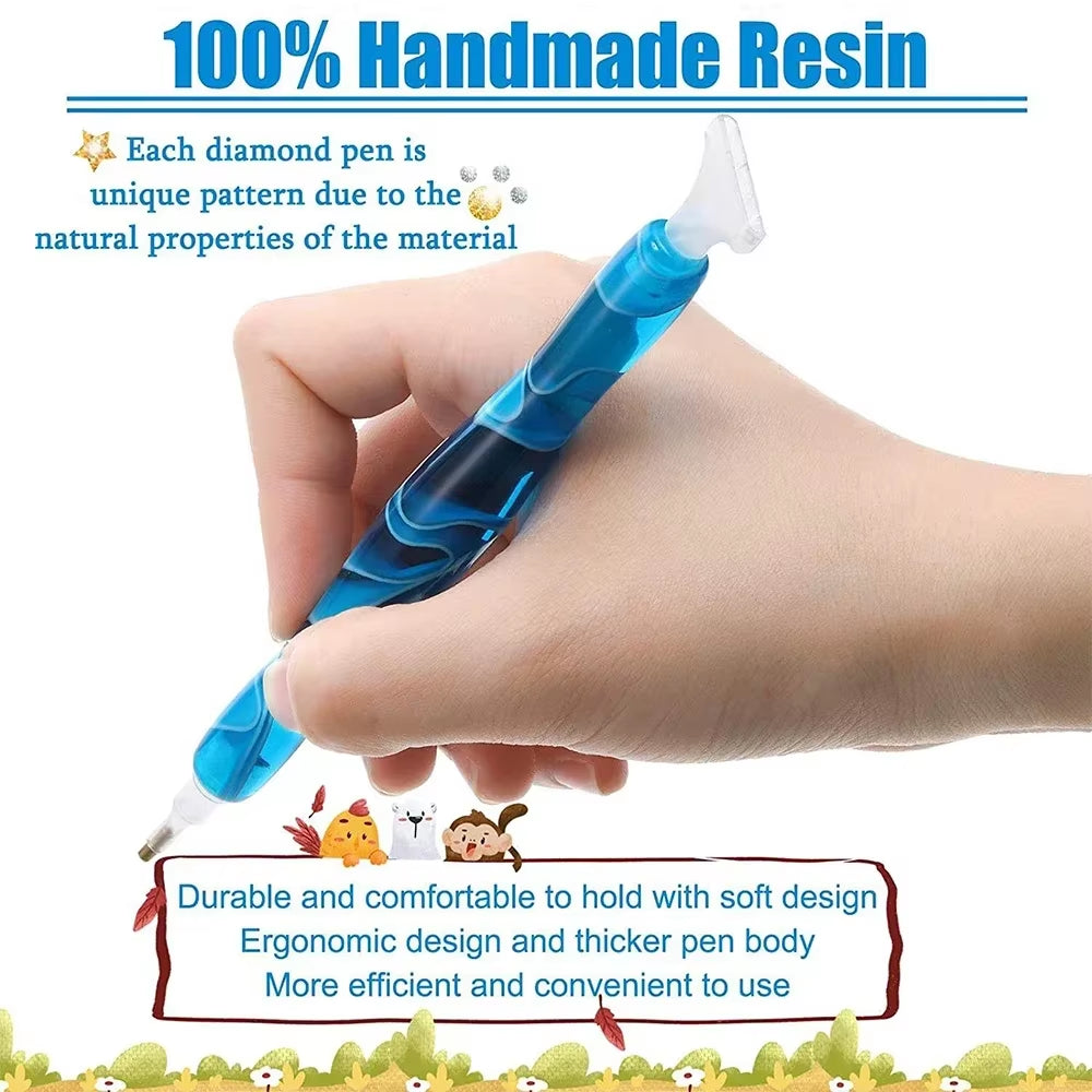 5D DIY Diamond Pen Spot Drill Pen Set Resin Diamond Embroidery Tool Accessories Multifunctional 5 Pen Head Spot Drill Tool
