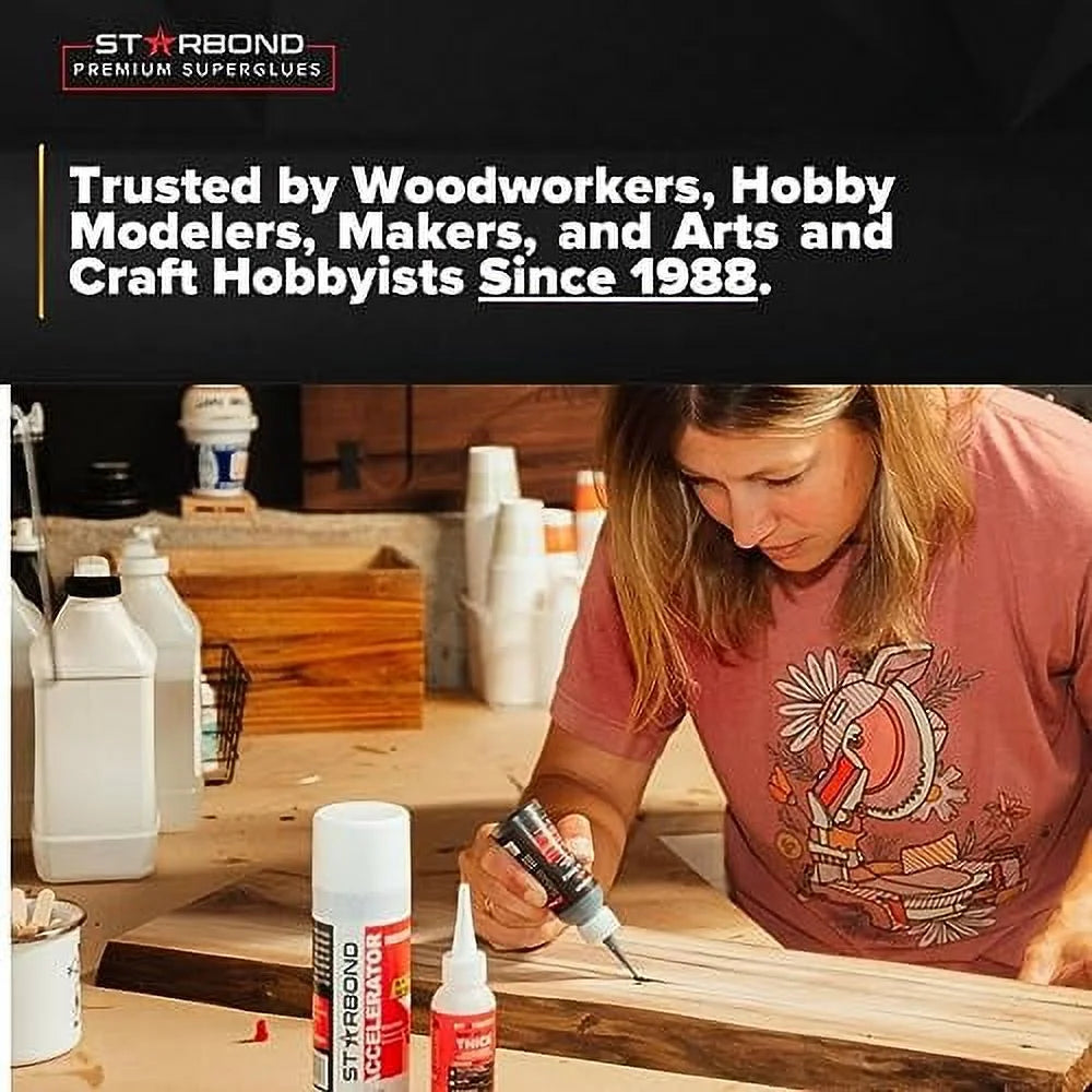 Super Fast Thin CA Glue 2 Oz, Premium Cyanoacrylate for Woodworking, Woodturning, Clear