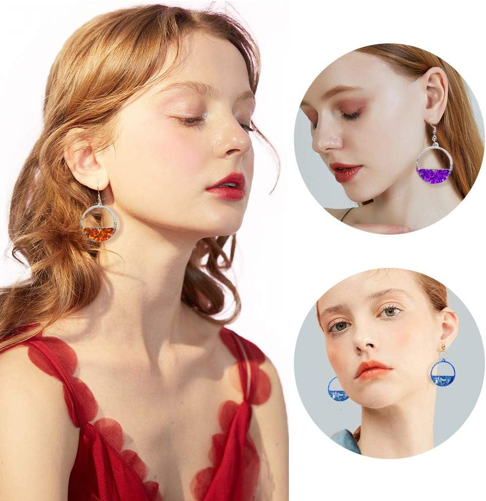 3Pcs Resin Earring Molds Retro Circle Style for Stud Earring Pendant Jewelry Making Smooth Silicone Molds Resin Crafts Silicone Molds Casting DIY