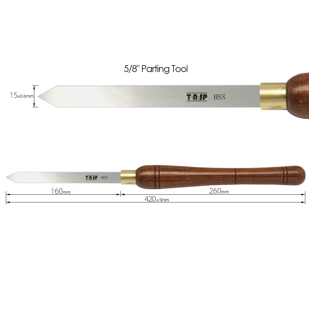 Diamond Parting Tool 15Mm Woodturning Tools Wood Lathe Cut-Off Turning Tipped Chisels HSS Blade with Walnut Handle
