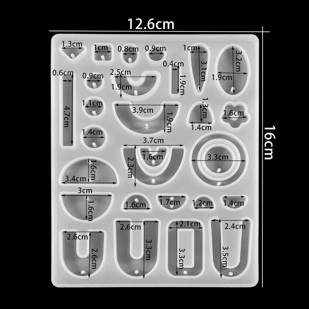 Crystal Epoxy Resin Mold Earring Pendant Resin Molds Silicone Mold for DIY UV Resin Epoxy Dried Flower Jewelry Making Mould Tool