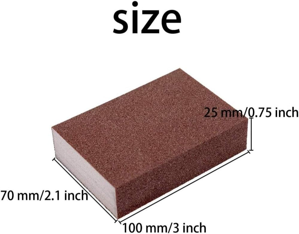 Sponge Emery Cloth Sandpaper Blocks Buffing Diamond Polishing Pads Hand Sanding Tool 6Pcs (220 Grit)