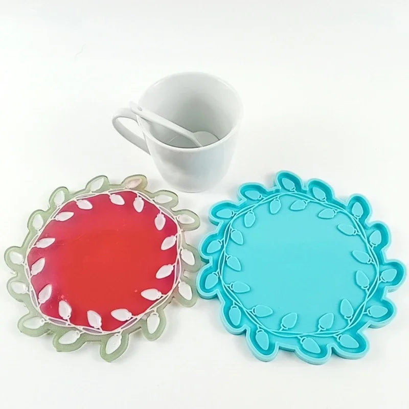 Mandala Epoxy Resin Mold round Tray Cup Mat Casting Silicone Mould DIY Crafts Home Decoration Making Tool Moldes