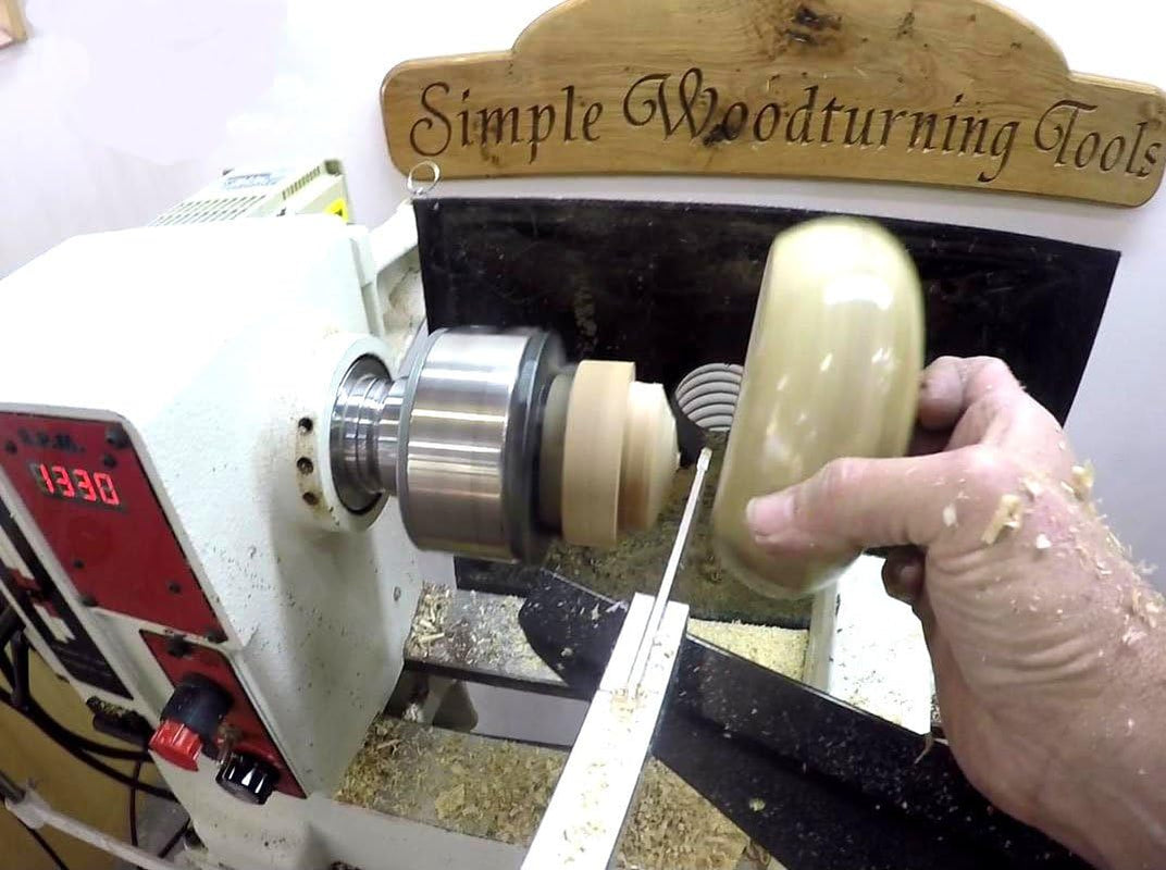Carbide Simple Parting Grooving Tool for Wood Turning Lathe, Re-Sharpenable (With 17" Interchangeable Handle with Foam Grip), USA Made