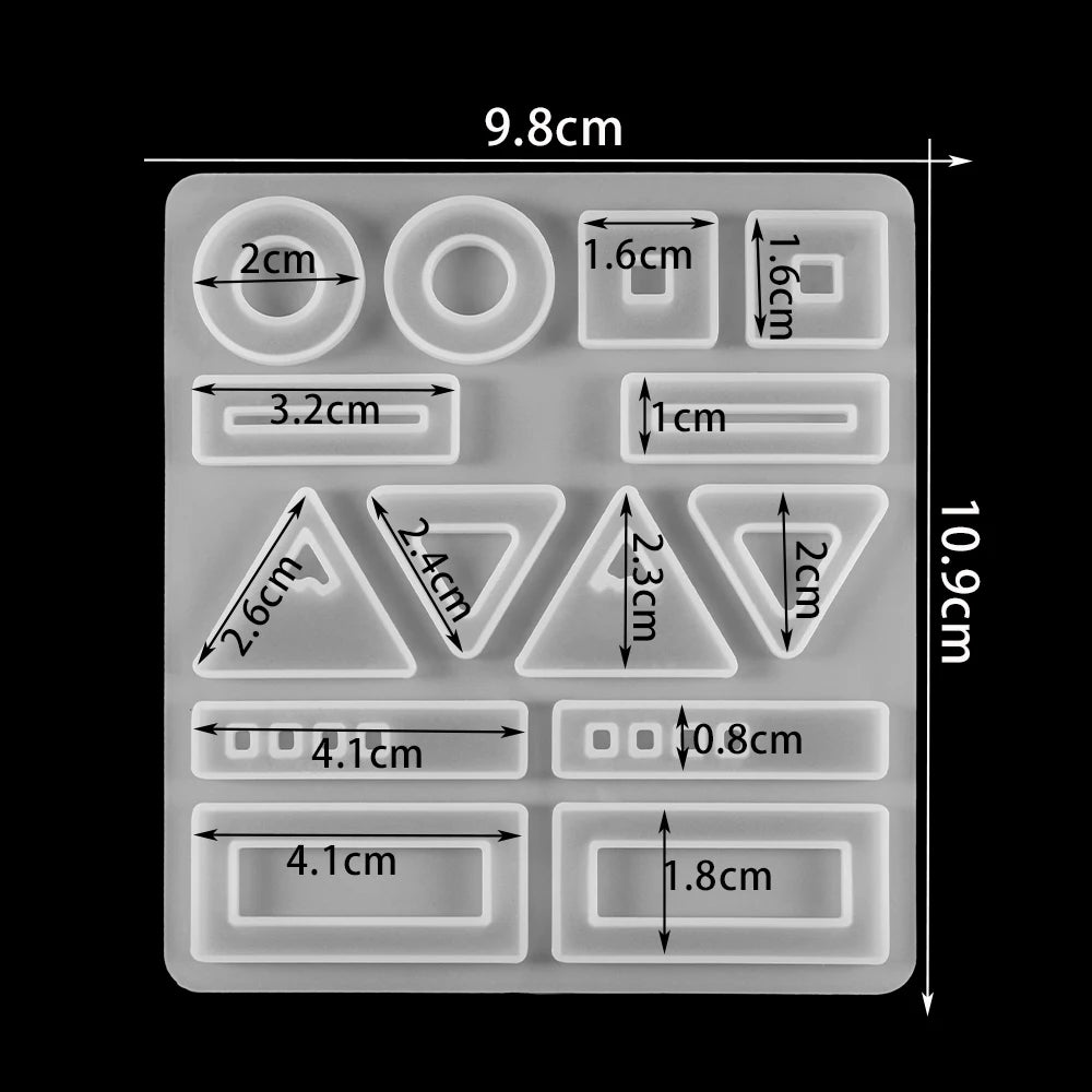 Crystal Epoxy Resin Mold Earring Pendant Resin Molds Silicone Mold for DIY UV Resin Epoxy Dried Flower Jewelry Making Mould Tool