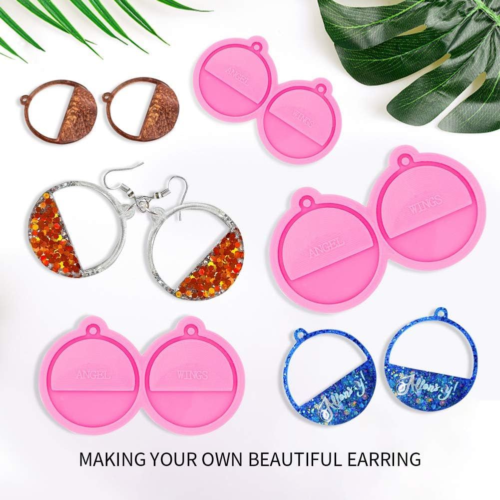 3Pcs Resin Earring Molds Retro Circle Style for Stud Earring Pendant Jewelry Making Smooth Silicone Molds Resin Crafts Silicone Molds Casting DIY