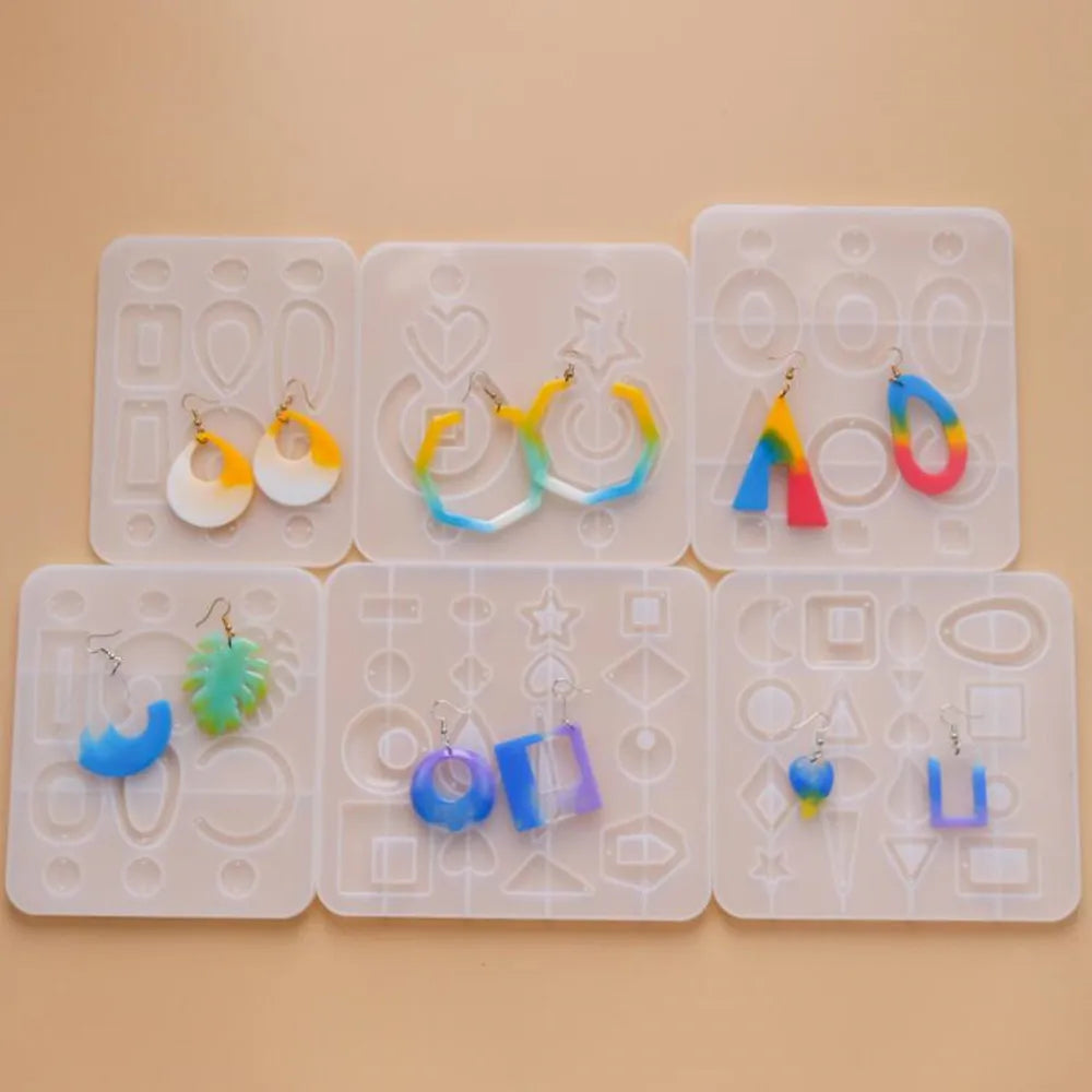 Crystal Epoxy Resin Mold Earring Pendant Resin Molds Silicone Mold for DIY UV Resin Epoxy Dried Flower Jewelry Making Mould Tool
