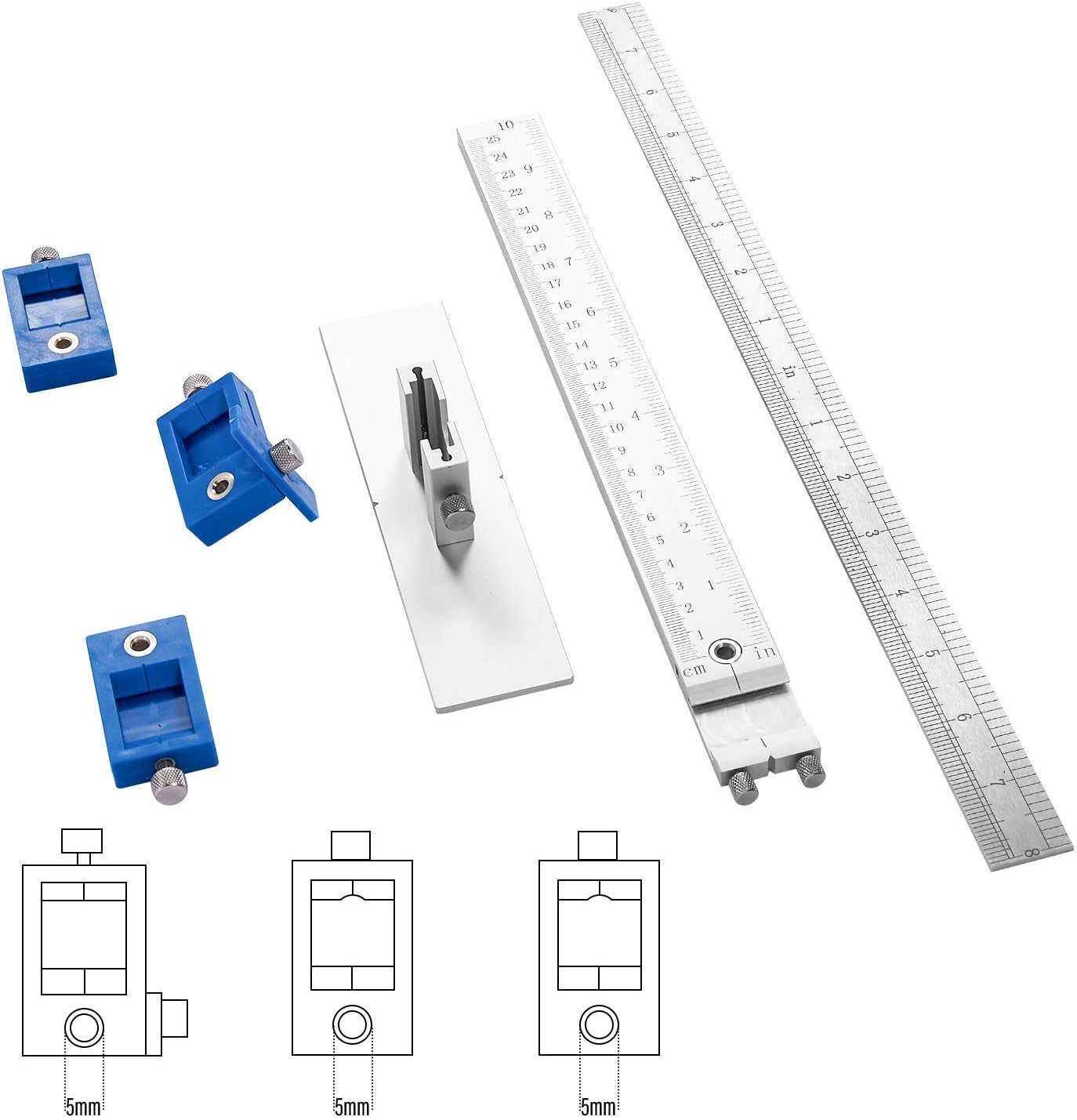 Cabinet Hardware Jig Aluminum Alloy Cabinet Jig for Handles and Pulls Drill Guide Sleeve Drawer Pull Jig Tool for Cabinet Doors Knobs and Drawer Pulls