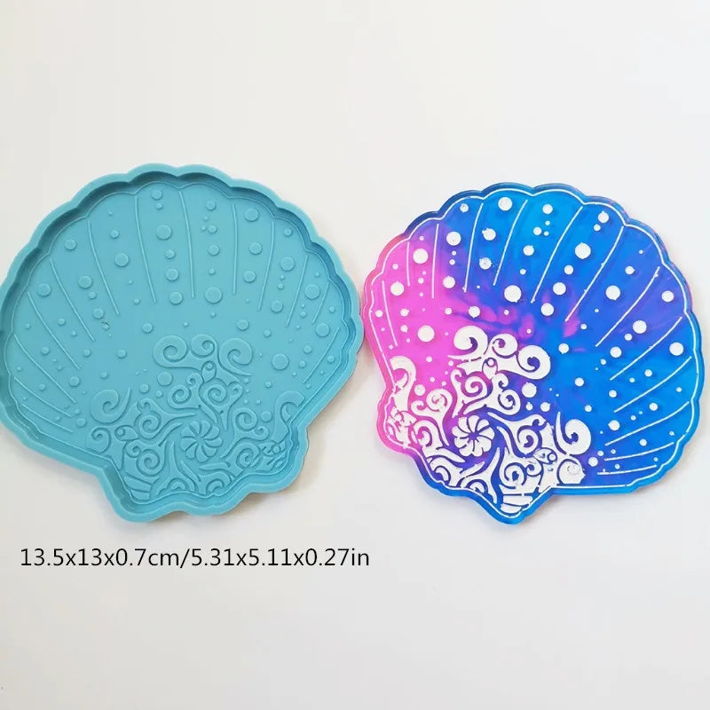 Mandala Epoxy Resin Mold round Tray Cup Mat Casting Silicone Mould DIY Crafts Home Decoration Making Tool Moldes