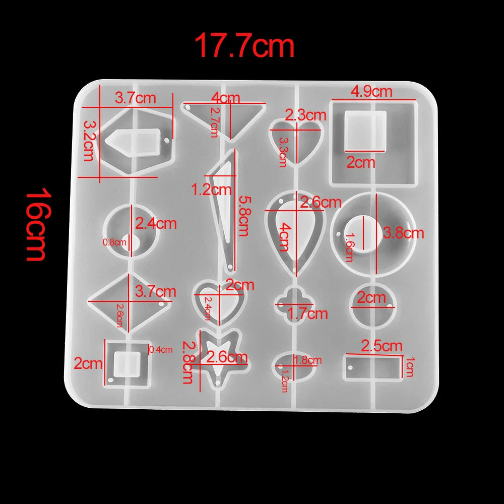 Crystal Epoxy Resin Mold Earring Pendant Resin Molds Silicone Mold for DIY UV Resin Epoxy Dried Flower Jewelry Making Mould Tool