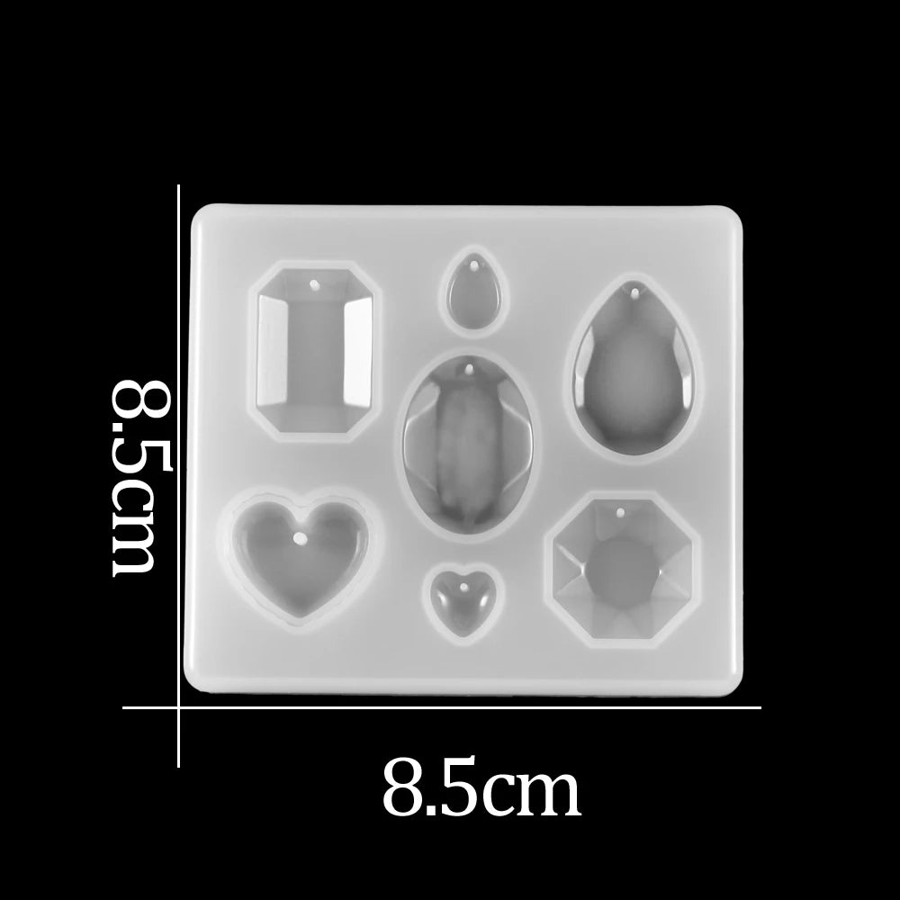 Crystal Epoxy Resin Mold Earring Pendant Resin Molds Silicone Mold for DIY UV Resin Epoxy Dried Flower Jewelry Making Mould Tool