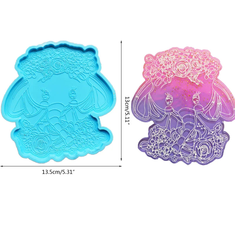Mandala Epoxy Resin Mold round Tray Cup Mat Casting Silicone Mould DIY Crafts Home Decoration Making Tool Moldes