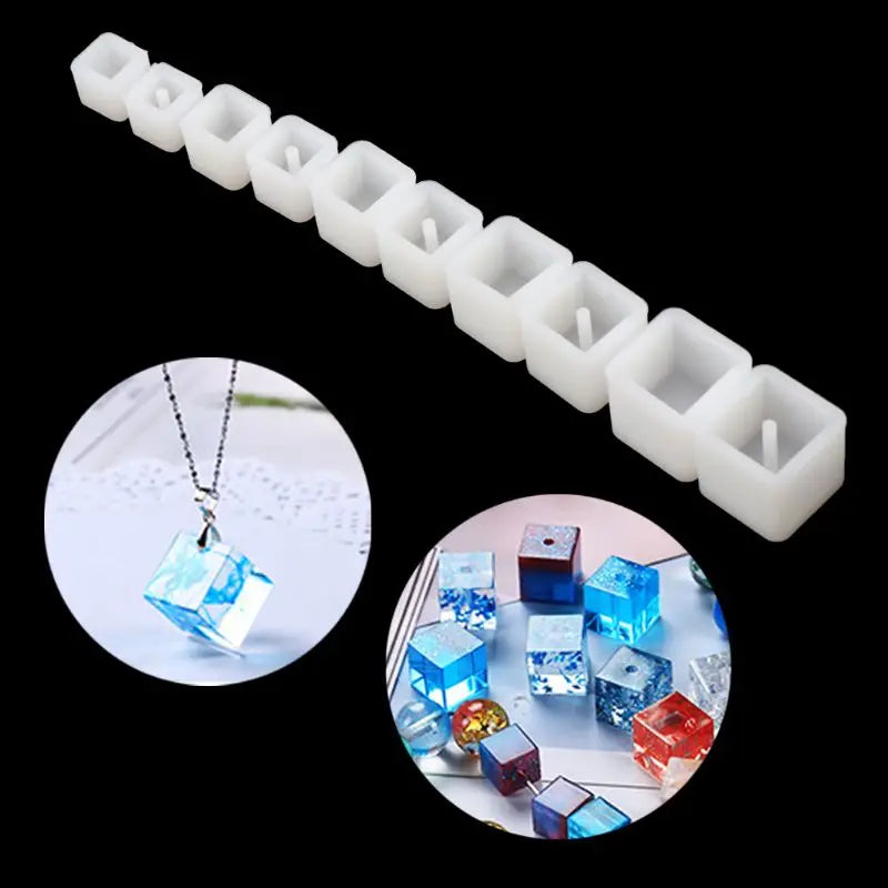 10/20Pcs Silicone UV Resin DIY round Square Beads DIY Mold Jewelry Making Resin Casting Mold