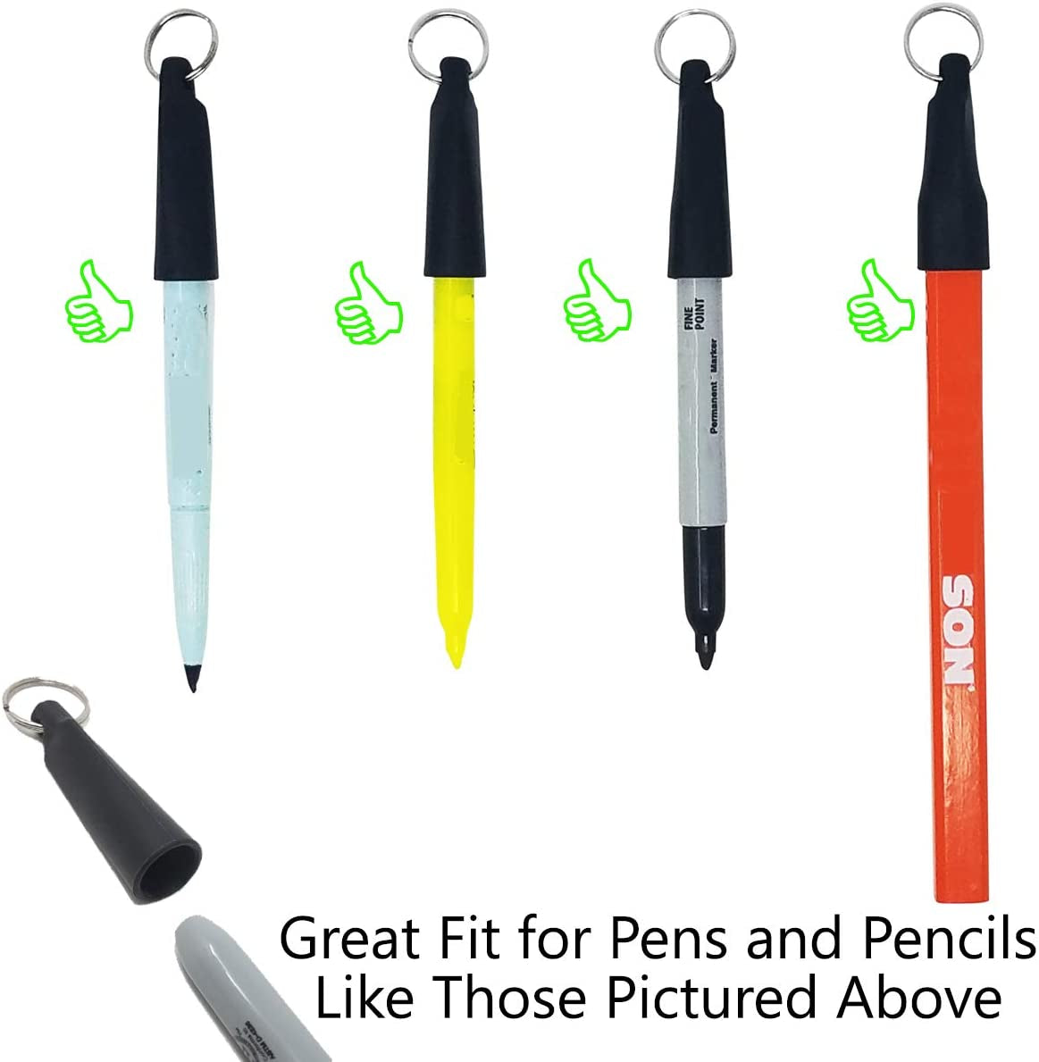 2 Pack - Heavy Duty Retractable Pull Pen Holder - Ideal for Markers & Carpenter Pencils - Thick Nylon Cable, Self Retracting Reel & Tight Metal Belt Clip by Reel-N-Rite