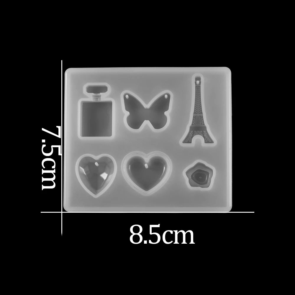 Crystal Epoxy Resin Mold Earring Pendant Resin Molds Silicone Mold for DIY UV Resin Epoxy Dried Flower Jewelry Making Mould Tool