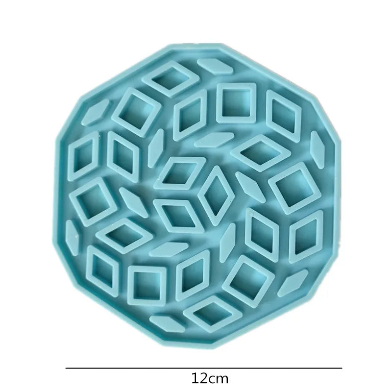 Mandala Epoxy Resin Mold round Tray Cup Mat Casting Silicone Mould DIY Crafts Home Decoration Making Tool Moldes