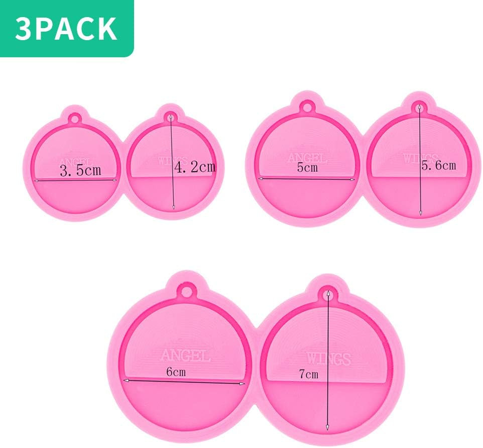 3Pcs Resin Earring Molds Retro Circle Style for Stud Earring Pendant Jewelry Making Smooth Silicone Molds Resin Crafts Silicone Molds Casting DIY