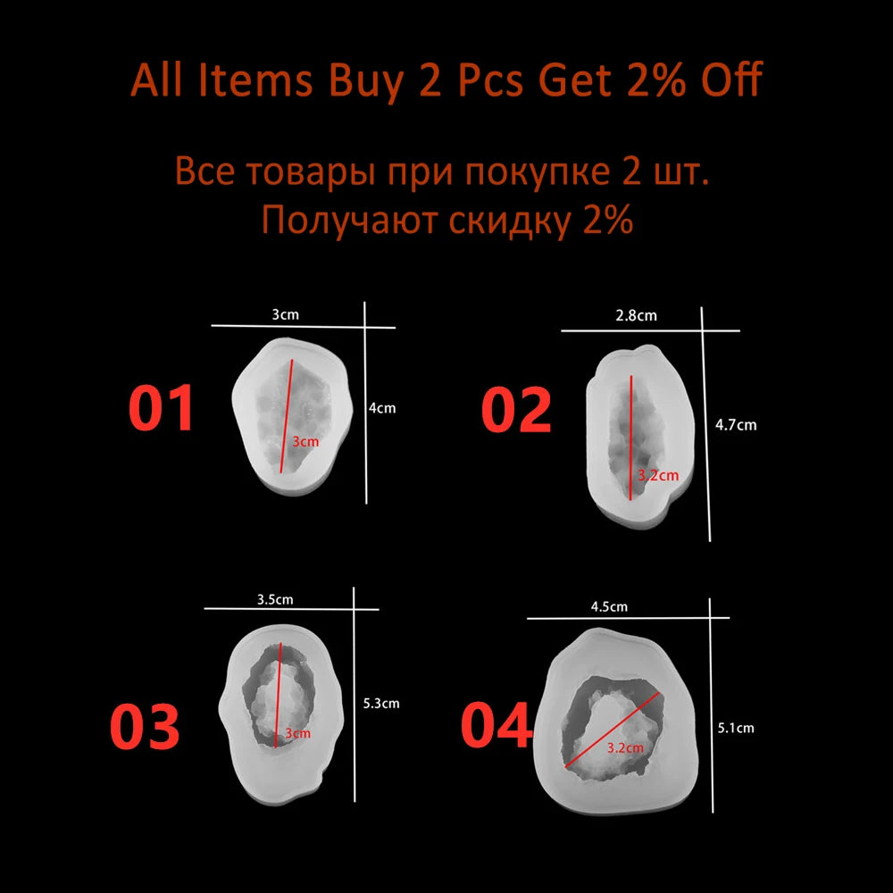 1Pcs Crystal Druzy Stone Epoxy Resin Molds UV Resin Silicone Mold for DIY Jewelry Making Resin Crystal Epoxy Casting Mould