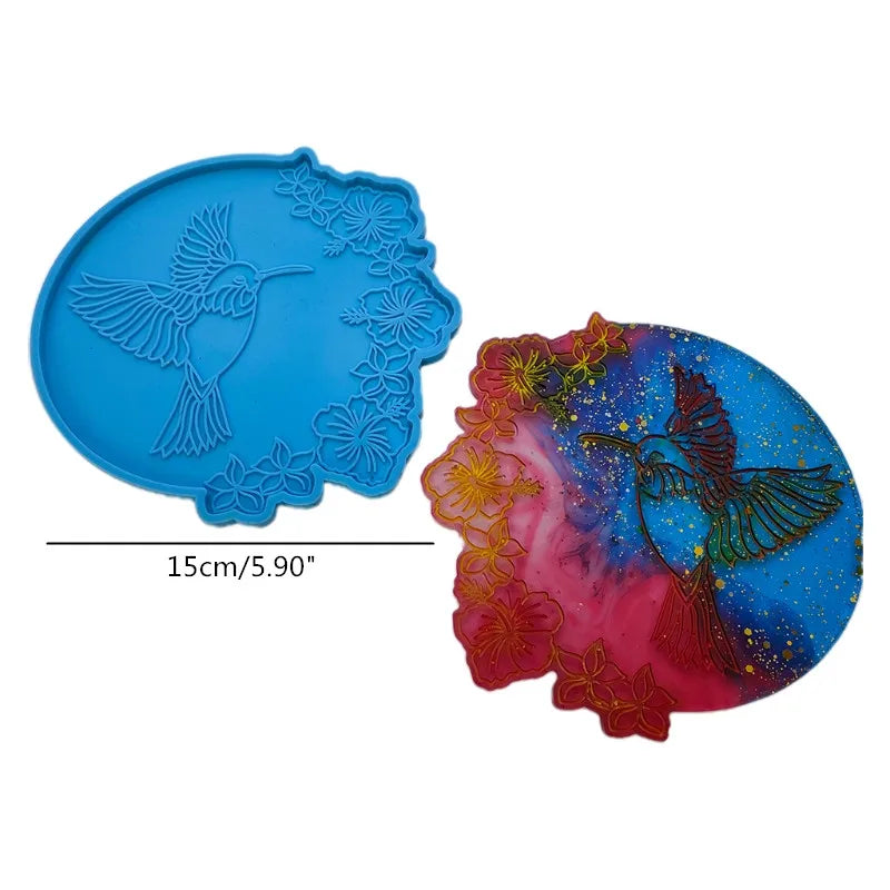 Mandala Epoxy Resin Mold round Tray Cup Mat Casting Silicone Mould DIY Crafts Home Decoration Making Tool Moldes