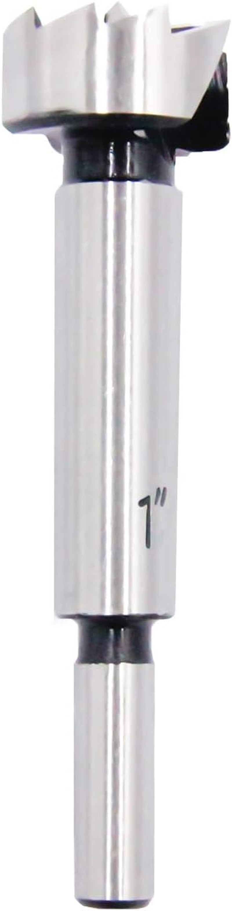 Forstner Drill Bit Precision Shear Multi-Tooth High Carbon Steel 3/8 Inch Shank Woodworking Tool 1 Inch Dia.