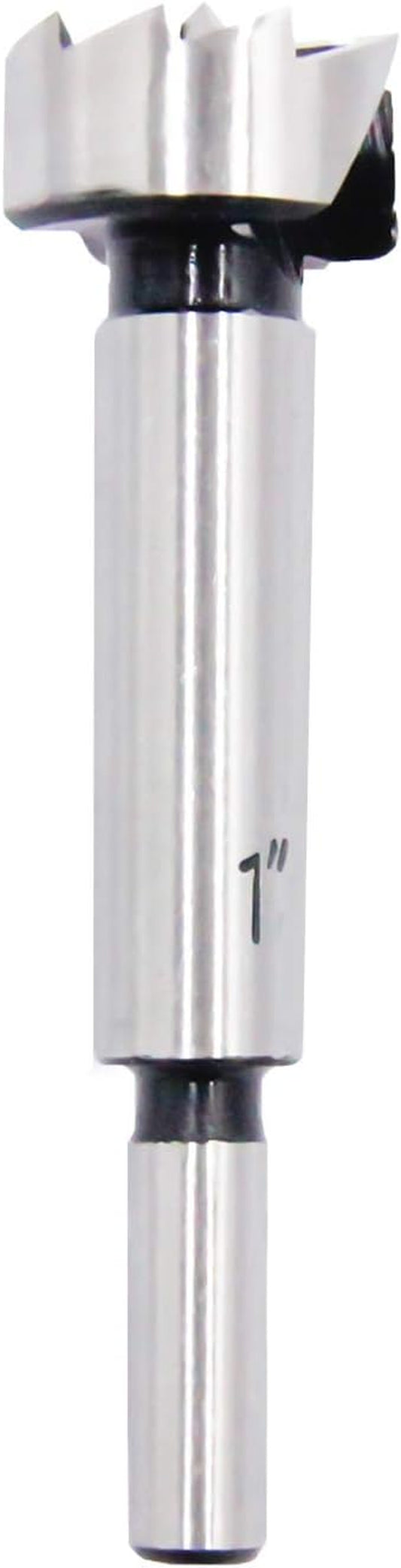 Forstner Drill Bit Precision Shear Multi-Tooth High Carbon Steel 3/8 Inch Shank Woodworking Tool 1 Inch Dia.