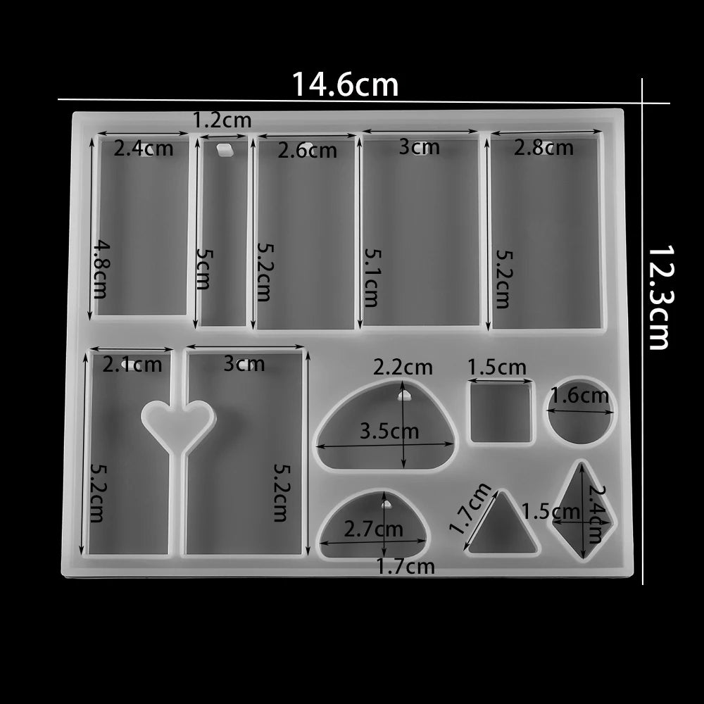 Crystal Epoxy Resin Mold Earring Pendant Resin Molds Silicone Mold for DIY UV Resin Epoxy Dried Flower Jewelry Making Mould Tool