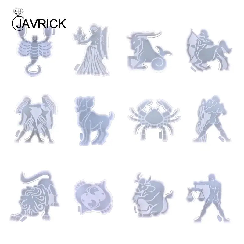 12 Constellations Silicone Mold, 12 Zodiac Sign Resin Mold Astrology Epoxy Casting Mold for DIY Craft Home Decor