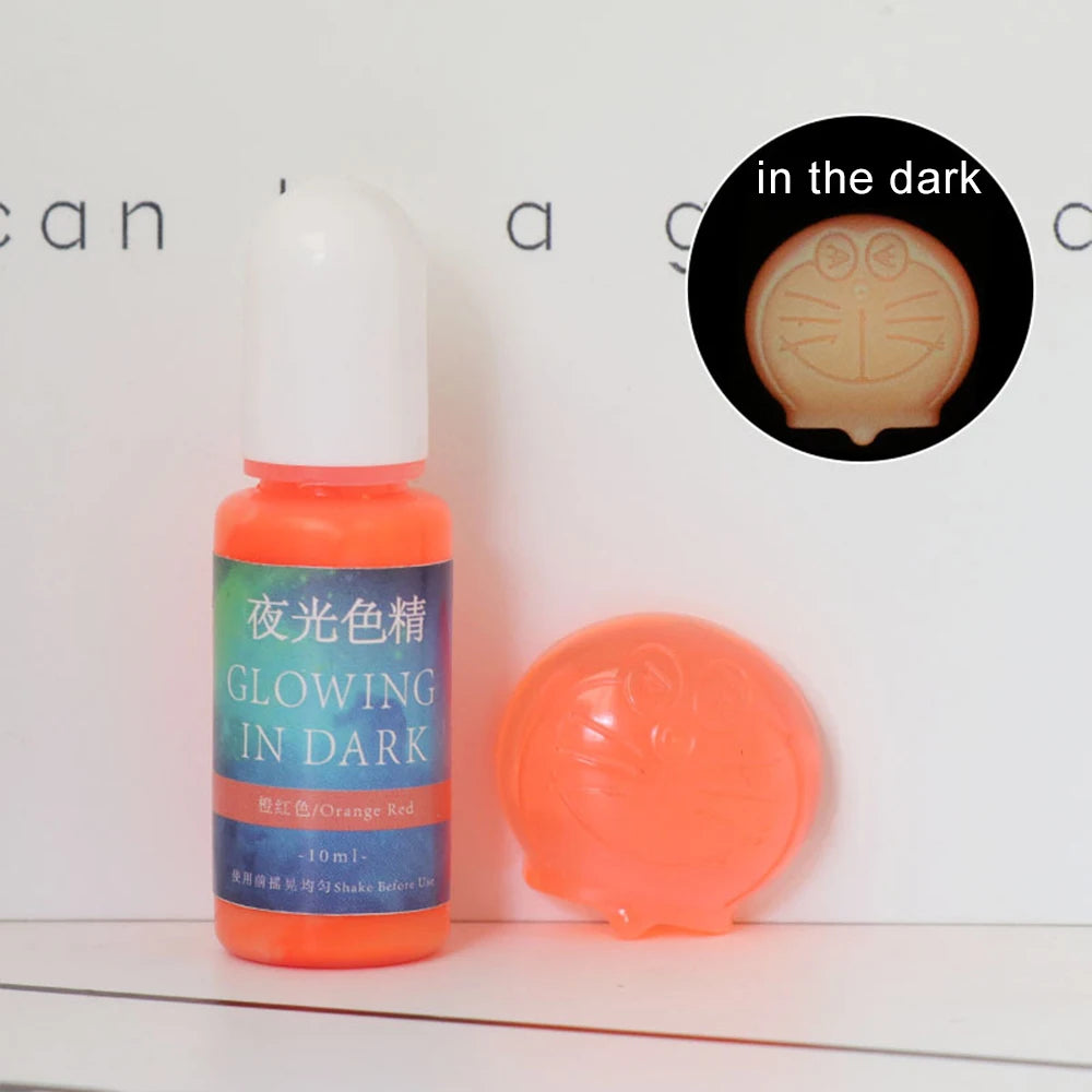 20 Colors 10Ml Fluorescent Pigment Luminous Paint Resin Dye UV Resin Coloring Epoxy Resin Pigment Glow in Night for DIY Crafts