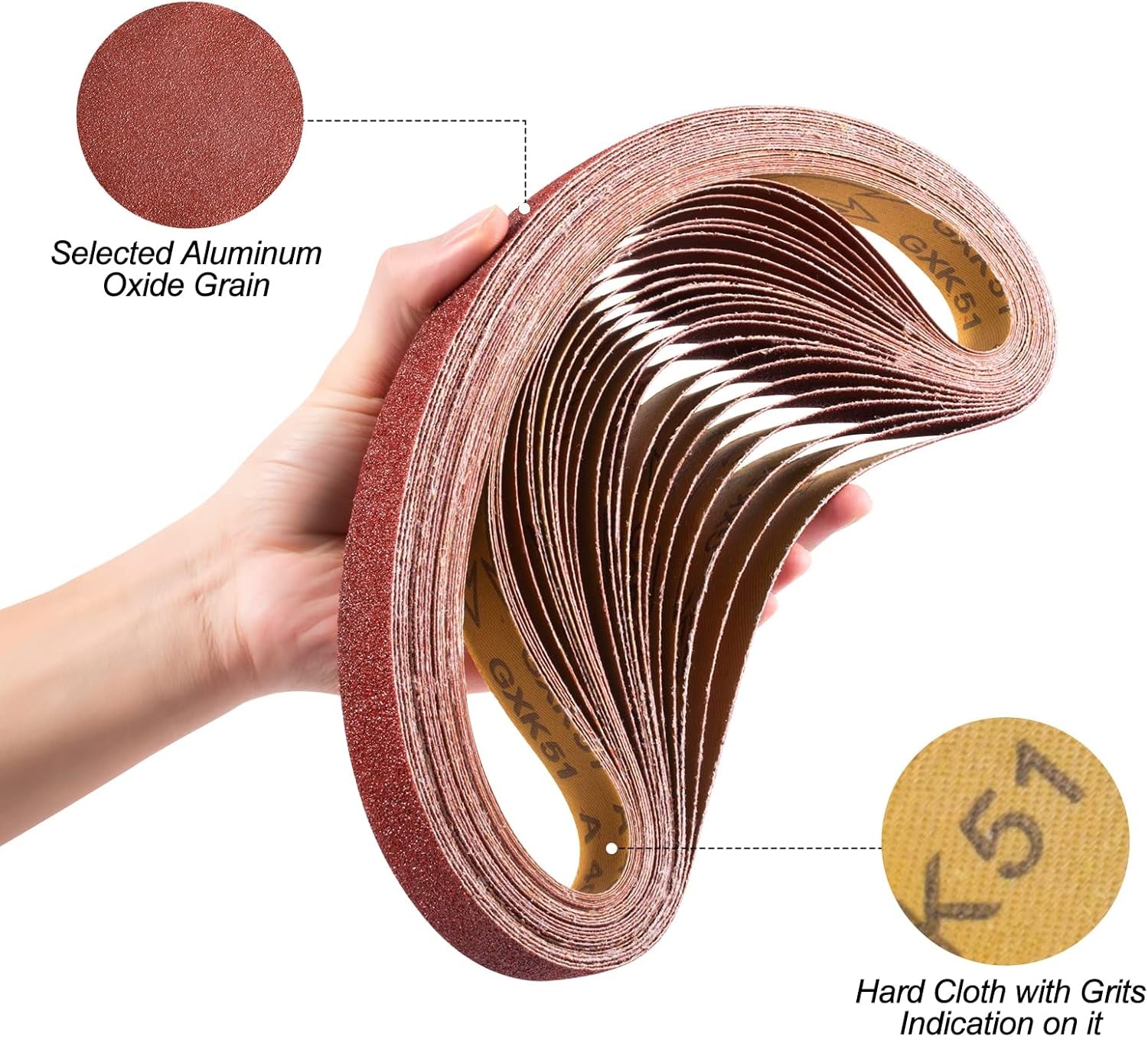 Sanding Belts 1×30-Inch Sanding Belt Belt Sander Belt Sander Paper, (4 Each of 60, 80, 120,150,240,400 Grits) Aluminum Oxide 24PCS
