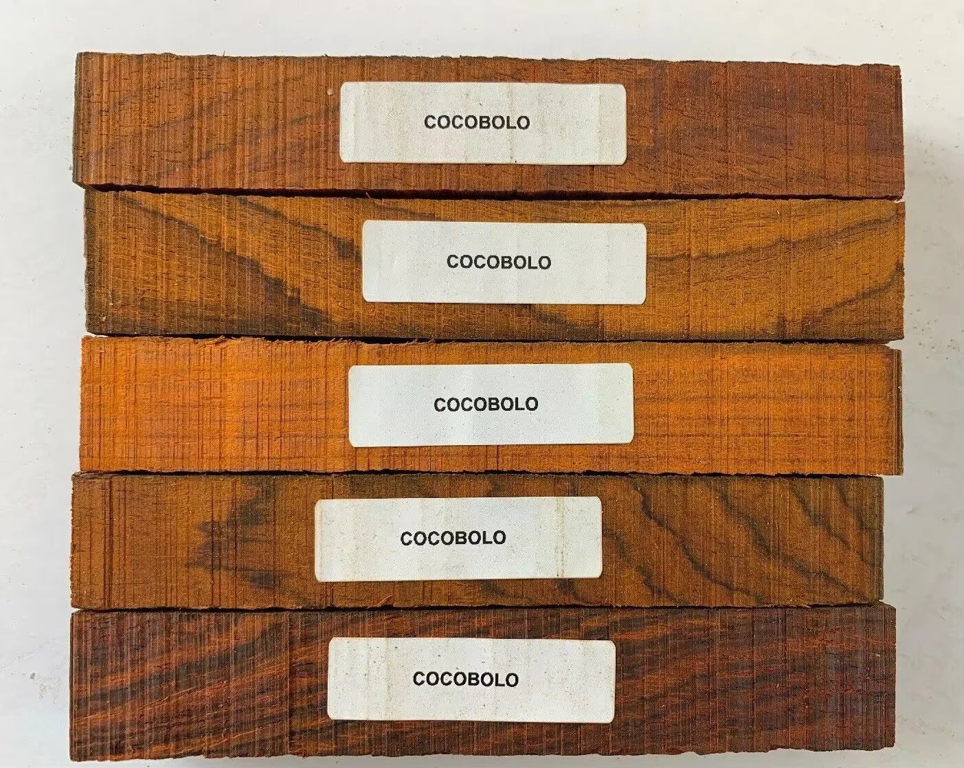 (5) LOT of 5, COCOBOLO PEN BLANKS WOOD TURNING SQUARE 3/4" X 3/4" X 5"