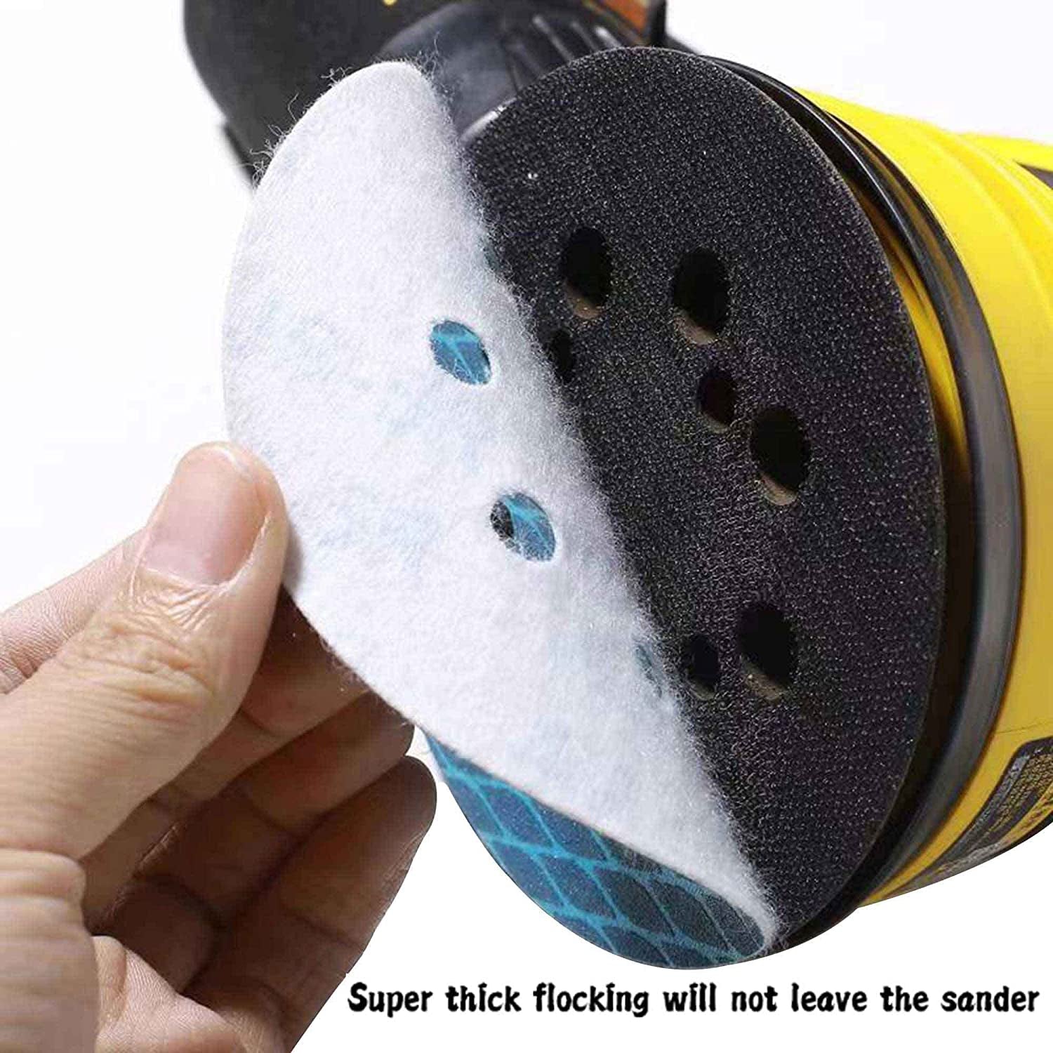 Orbital Sander Sandpaper 5 Inch 8 Hole Sanding Disc Hook and Loop Pads Sand Paper 320 Grit for Wood Metal 70 PCS Blue Aluminum Oxide anti Blocking Rhombus Sanding Discs