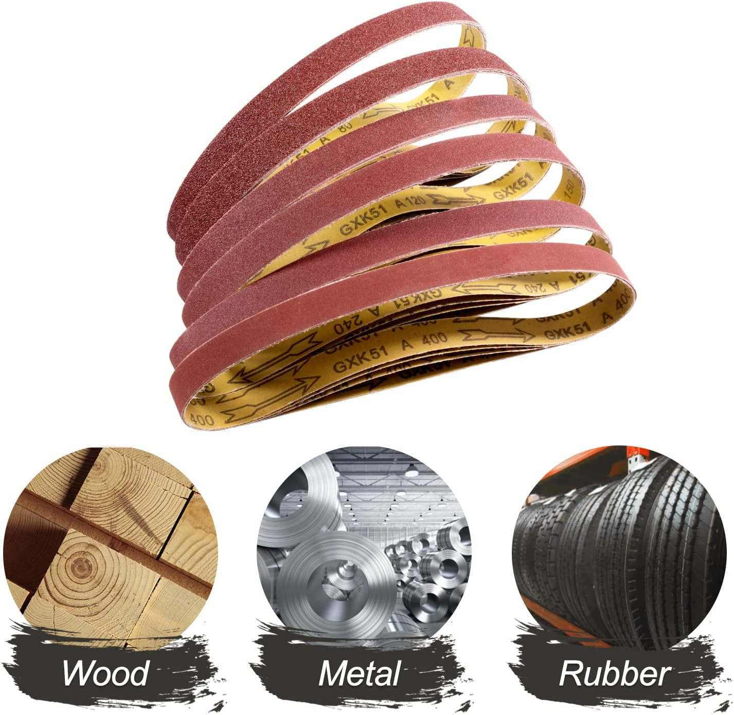 Sanding Belts 1×30-Inch Sanding Belt Belt Sander Belt Sander Paper, (4 Each of 60, 80, 120,150,240,400 Grits) Aluminum Oxide 24PCS