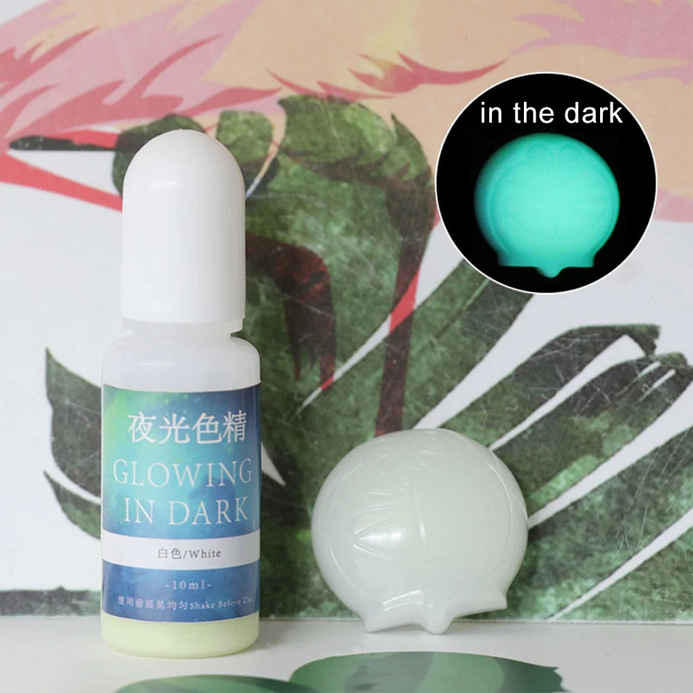 20 Colors 10Ml Fluorescent Pigment Luminous Paint Resin Dye UV Resin Coloring Epoxy Resin Pigment Glow in Night for DIY Crafts