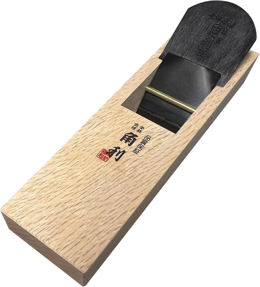 Large Hand Plane 60Mm for Woodworking, KANNA Japanese Block Plane Manual Hand Planer Tool for Smoothing, 10.1 X 2.9 X 2.7 Inches, White Oak Body, Made in JAPAN