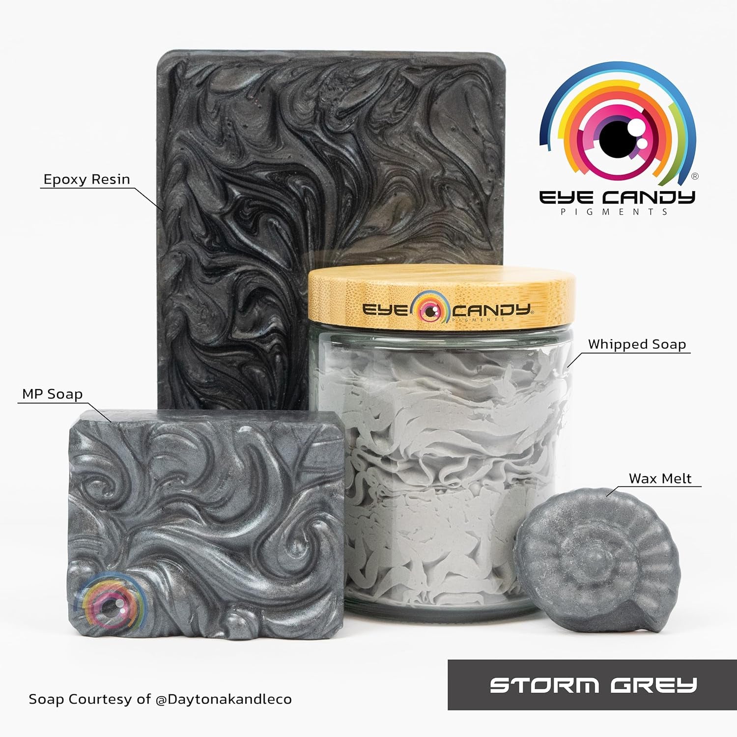 Premium Mica Powder Pigment “Storm Grey” (25G) Multipurpose DIY Arts and Crafts Additive | Woodworking, Epoxy, Resin, Natural Bath Bombs, Paint, Soap, Nail Polish, Lip Balm (Storm Grey, 25G)