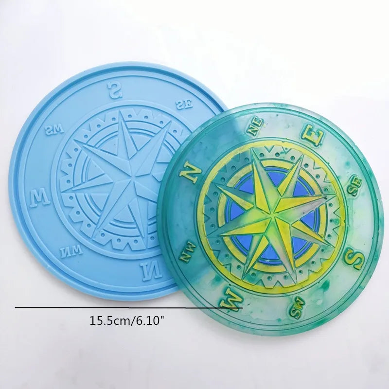 Mandala Epoxy Resin Mold round Tray Cup Mat Casting Silicone Mould DIY Crafts Home Decoration Making Tool Moldes