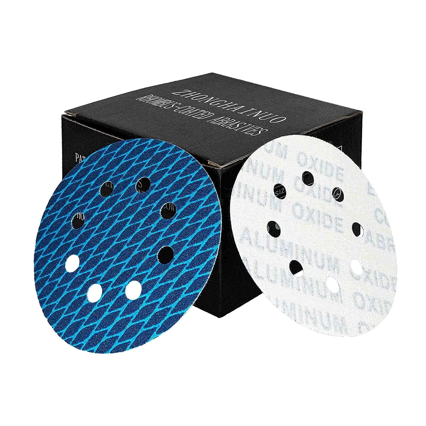 Orbital Sander Sandpaper 5 Inch 8 Hole Sanding Disc Hook and Loop Pads Sand Paper 320 Grit for Wood Metal 70 PCS Blue Aluminum Oxide anti Blocking Rhombus Sanding Discs