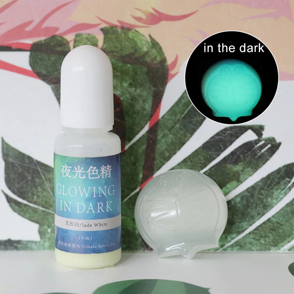 20 Colors 10Ml Fluorescent Pigment Luminous Paint Resin Dye UV Resin Coloring Epoxy Resin Pigment Glow in Night for DIY Crafts