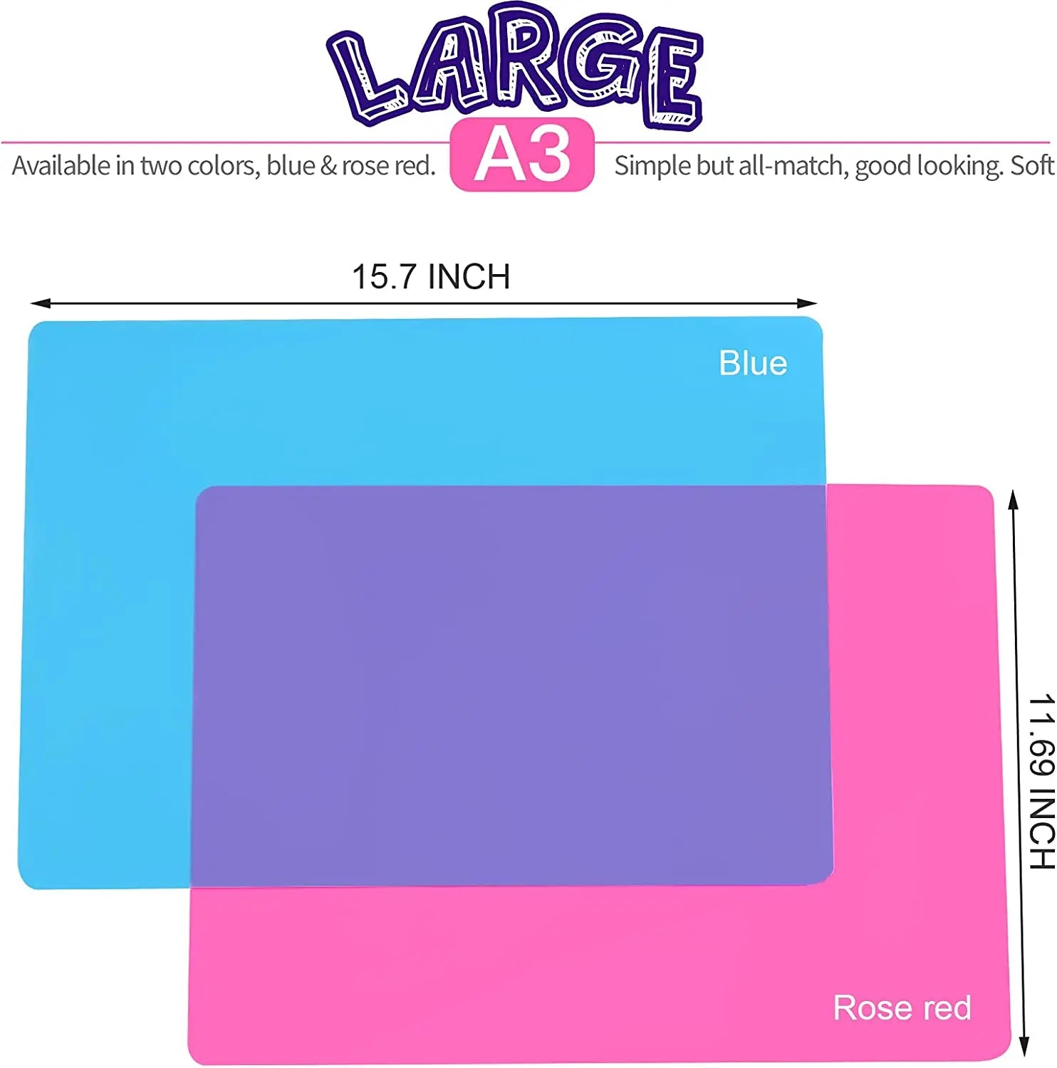 15.7" X 11.7" Large Silicone Sheet for Crafts Jewelry Casting Mold Mat, Nonstick Craft Mat for Epoxy Resin, Paint, Clay