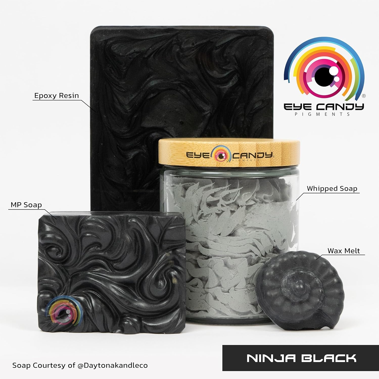 Premium Mica Powder Pigment “Ninja Black” (25G) Multipurpose DIY Arts and Crafts Additive | Woodworking, Epoxy, Resin, Bath Bombs, Paint, Soap, Nail Polish, Lip Balm (Ninja Black, 25G)