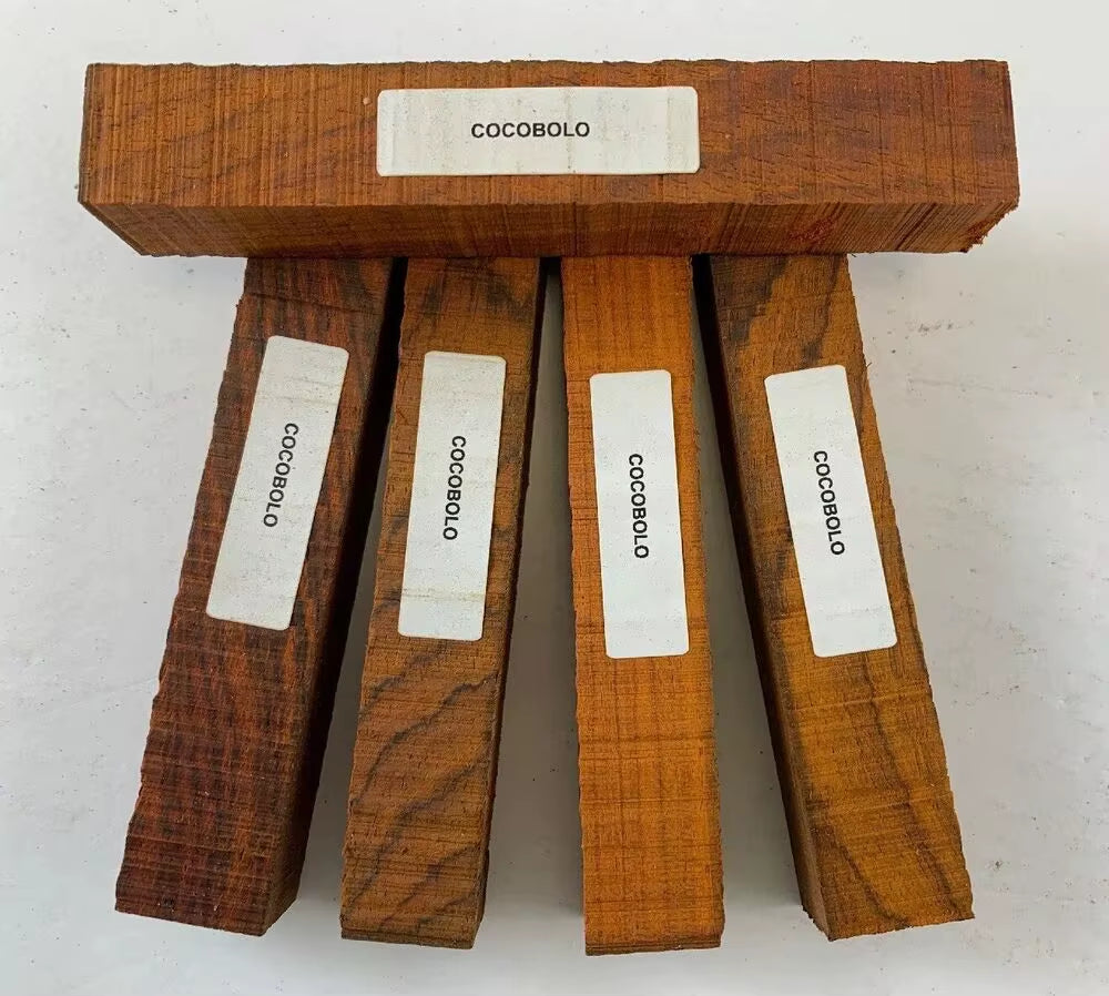 (5) LOT of 5, COCOBOLO PEN BLANKS WOOD TURNING SQUARE 3/4" X 3/4" X 5"
