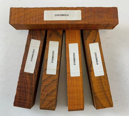 (5) LOT of 5, COCOBOLO PEN BLANKS WOOD TURNING SQUARE 3/4" X 3/4" X 5"