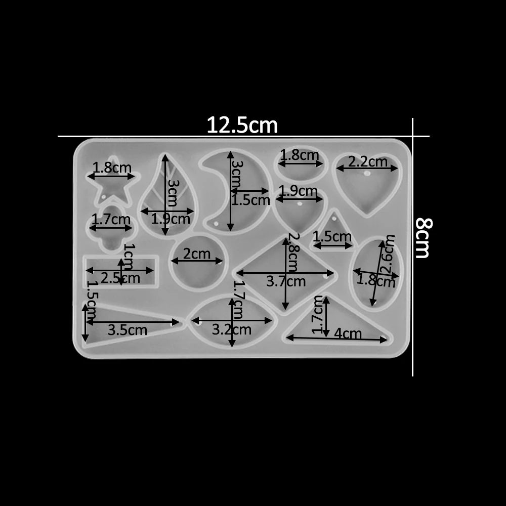 Crystal Epoxy Resin Mold Earring Pendant Resin Molds Silicone Mold for DIY UV Resin Epoxy Dried Flower Jewelry Making Mould Tool