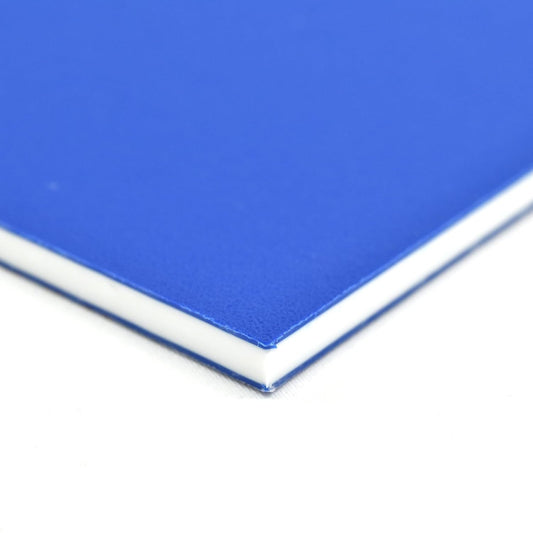 King Colorcore Plastic Sheet 1/4" X 12" X 12" Blue-White-Blue Color Core, HDPE Board, High Density Polyethylene Panel