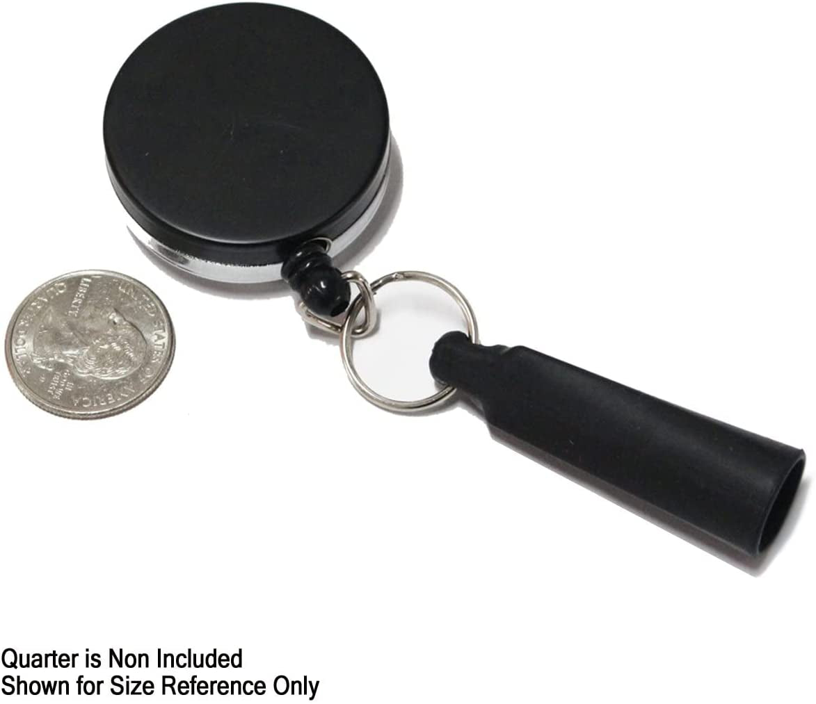 2 Pack - Heavy Duty Retractable Pull Pen Holder - Ideal for Markers & Carpenter Pencils - Thick Nylon Cable, Self Retracting Reel & Tight Metal Belt Clip by Reel-N-Rite